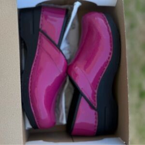 Sanita fuchsia and Black Women's Mules